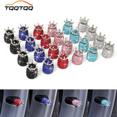 Capace pentru supape cu coroană neagră Bling, capace universale pentru supape pentru anvelope auto antipraf pentru mașini, SUV-uri, biciclete și biciclete, camioane, motociclete