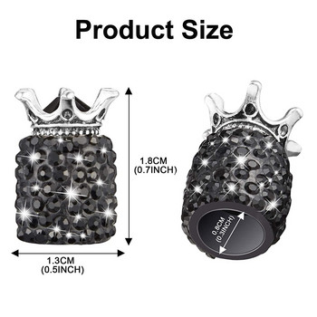 Bling Black Crown капачки на клапани, прахоустойчиви универсални капачки на вентили за автомобилни гуми за автомобили, SUV, велосипеди и велосипеди, камиони, мотоциклети