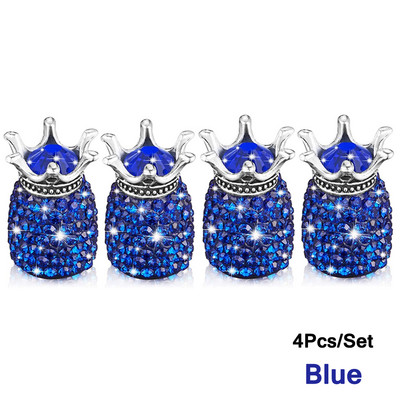 Capace pentru supape cu coroană neagră Bling, capace universale pentru supape pentru anvelope auto antipraf pentru mașini, SUV-uri, biciclete și biciclete, camioane, motociclete