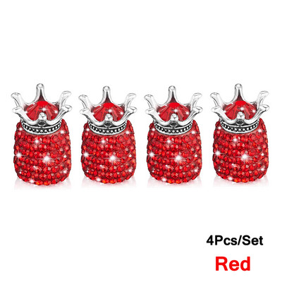 Capace pentru supape cu coroană neagră Bling, capace universale pentru supape pentru anvelope auto antipraf pentru mașini, SUV-uri, biciclete și biciclete, camioane, motociclete