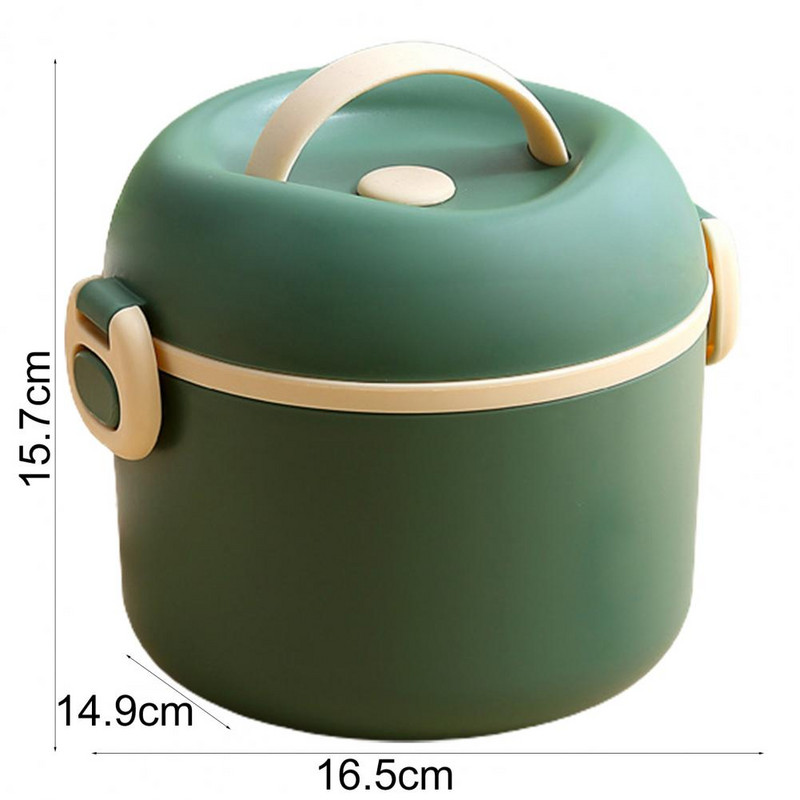 1320ML Kutija za ručak Spremnik za hranu Uredski materijal Prijenosna ručka Sigurno za mikrovalnu Dvoslojna hrana PP Učenici Bento