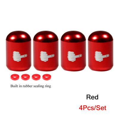 4 bucăți/set capace universale pentru supape pentru anvelope cu degetul mijlociu, din aluminiu, capace de praf, costum pentru biciclete, mașini, camioane, motociclete, biciclete