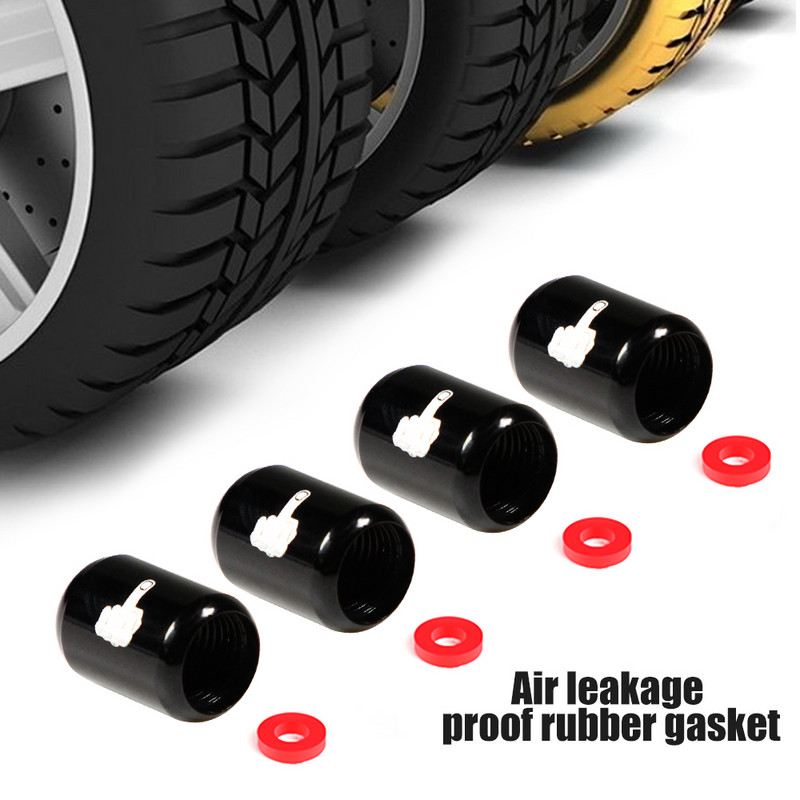 4 vnt./komplektas Universalus vidurinis pirštas padangų vožtuvų dangteliai Aliuminio padangų vožtuvų dangteliai nuo dulkių, kostiumas dviračiams automobiliams sunkvežimiams motociklams dviračiams