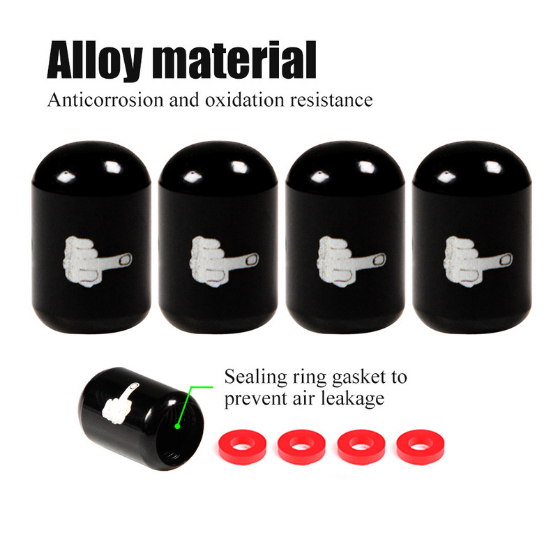 4 vnt./komplektas Universalus vidurinis pirštas padangų vožtuvų dangteliai Aliuminio padangų vožtuvų dangteliai nuo dulkių, kostiumas dviračiams automobiliams sunkvežimiams motociklams dviračiams
