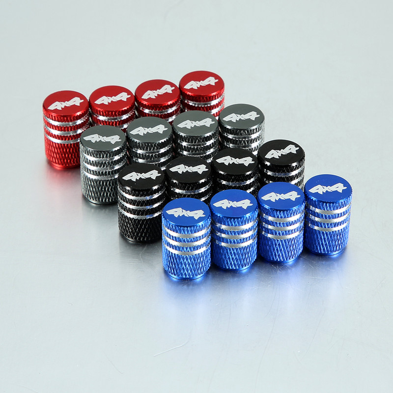 4 tk / komplekt 4 × 4 auto veoauto mootorratta jalgratta rehvi õhuklapi katted alumiiniumist rehvi ventiili kork, õhukindel, 4 värvi