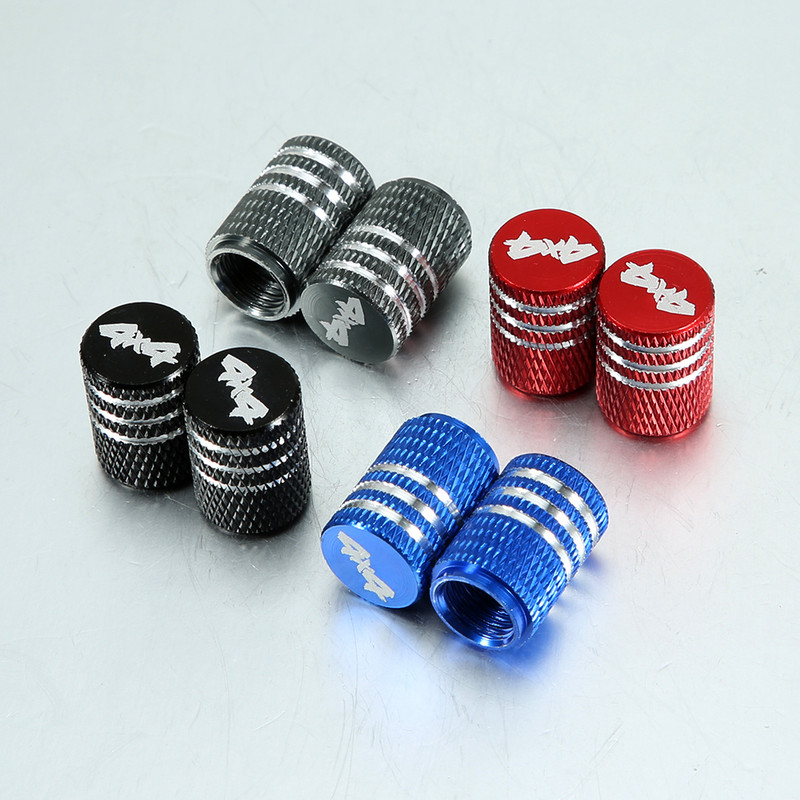 4 tk / komplekt 4 × 4 auto veoauto mootorratta jalgratta rehvi õhuklapi katted alumiiniumist rehvi ventiili kork, õhukindel, 4 värvi