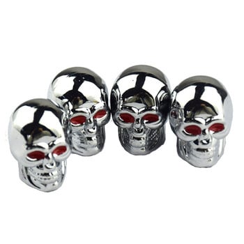 2023 Νέο 4x Skull Style Tire Tire Valve-Caps Ποδήλατο γενικής χρήσης βαλβίδα ελαστικού αυτοκινήτου μοτοσικλέτας-στέλεχος Heavy Duty αεροστεγές κάλυμμα σφράγισης