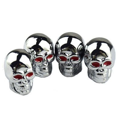 2023 m. Naujas 4x Skull Style ratų padangos vožtuvas-dangteliai universalūs dviračių motociklų automobilių padangos vožtuvas-stiebas, didelio našumo hermetiškas sandarinimo dangtelis