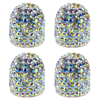 4Pcs Rhinestone Car Wheel Valve Caps Капаци на стеблото на джантите на гумите Въздушен прах Водоустойчиви за автомобили Мотоциклети Велосипеди Диамантени капачки на вентили за гуми