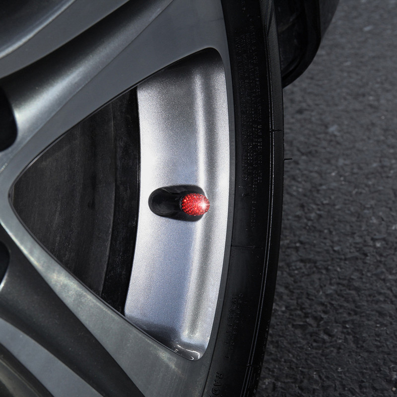 4 vnt Kalnų krištolas automobilių ratų vožtuvų dangteliai padangų ratlankio koto dangteliai, atsparūs oro dulkėms, vandeniui skirti automobilių motociklams dviračiams deimantiniai padangų vožtuvų dangteliai