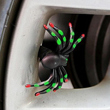 Νέα φωτεινά καπάκια ελαστικών αυτοκινήτου Ελκυστικά καλύμματα στελέχους τροχού ελαστικού τροχού Διακοσμητικά καπάκια μοτοσικλέτας αυτοκινήτου σε σχήμα αράχνης με μοναδική εμφάνιση