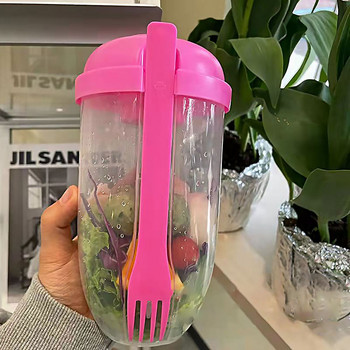 Creative Fresh Salad Cup To Go Container Set с вилица Чаша за сос Преносима Кутия за Пикник Бенто Кутия Кухня Кутия За Обяд Keep Fit