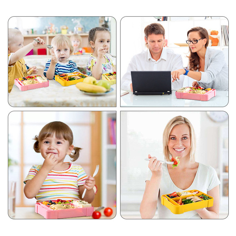 Kutije za ručak za djecu i studente zatvorene u odjeljcima Kutije za voće Kutije za salatu Radna mikrovalna pećnica Grijanje Bento kutije Kutije za ručak