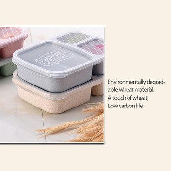 Σχολικό κουτί γεύματος 3 θέσεων για παιδιά Θέρμανση μικροκυμάτων Bento Box για εργαζόμενο γραφείου Φορητά δοχεία αποθήκευσης τροφίμων