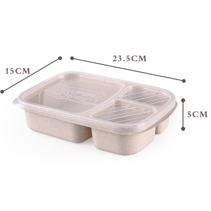 3 skyrių mokyklinė priešpiečių dėžutė vaikams Mikrobangų krosnelė kaitinama Bento dėžutė biuro darbuotojui Nešiojami maisto laikymo konteineriai