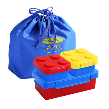 Преносима запечатана кутия за обяд Творчески подреждащ се цветен градивен блок Кутия за обяд Кутия за обяд Детски ученически Кутия за съхранение на плодове