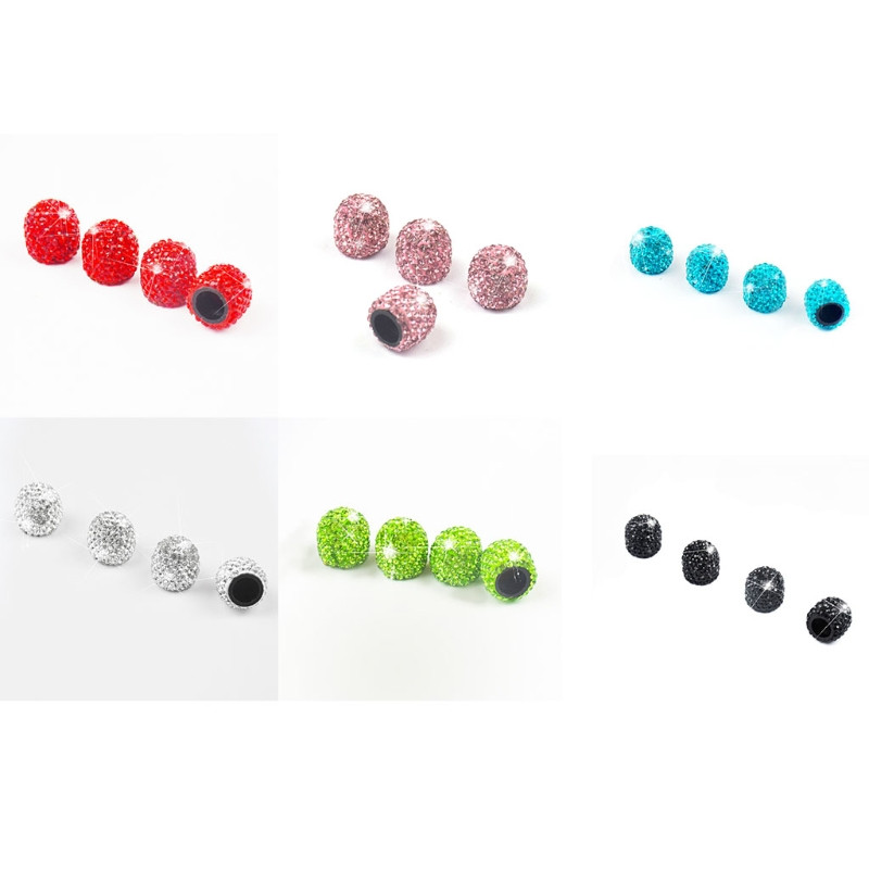 A0NE 4 pachete de capace pentru supape de anvelope, universale, lucrate manual, cu strasuri pentru tije pentru mașini, SUV-uri, biciclete, motociclete