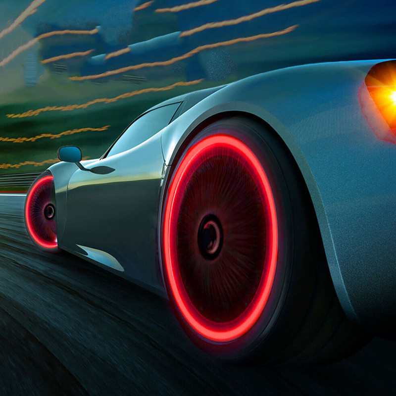 Univerzalni 8kom/Set Fluorescentni svjetleći poklopac ventila za gume Navlake za prašinu za Auto Kamion SUV Autobus Motocikl Bicikl Plavo/Crveno