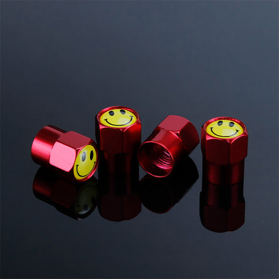 4db/készlet univerzális kerékabroncs szelepsapkák autó motorkerékpár kerékpár légburkolat automatikus légmentes szárburkolat Smiley autó stílus kiegészítő