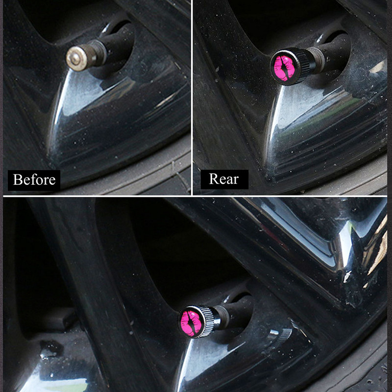 DSYCAR 4vnt./komplektas Automobilių modeliavimas, cinko lydinio automobilių padangų vožtuvų dangteliai ratų padangos padangos koto oro dangtelis, sandarus dangtelis