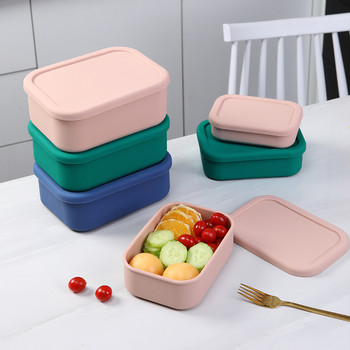 Силиконова кутия Bento, изработена от немски силикон Platinum LFGB - Подходяща за микровълнова печка, фризер и фурна - Контейнер за обяд, закуска и храна