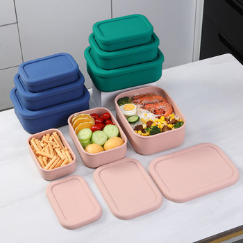 Силиконова кутия Bento, изработена от немски силикон Platinum LFGB - Подходяща за микровълнова печка, фризер и фурна - Контейнер за обяд, закуска и храна
