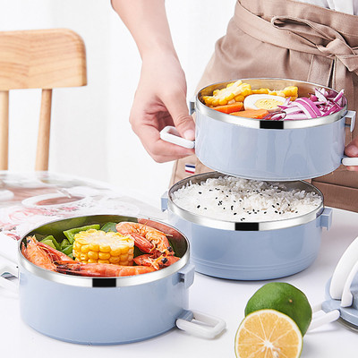 Cutie de prânz sigilată din oțel inoxidabil ecologic Cutie Bento portabilă izolație termică găleată pentru cină Recipiente pentru alimente Veselă de bucătărie