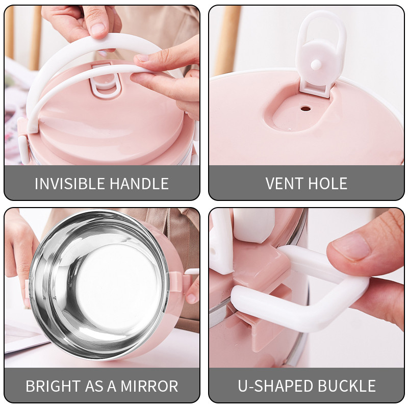 Keskkonnasõbralik roostevabast terasest suletud söögikarp Kaasaskantav Bento Box soojusisolatsioon õhtusöök ämber toidukonteinerid kööginõud
