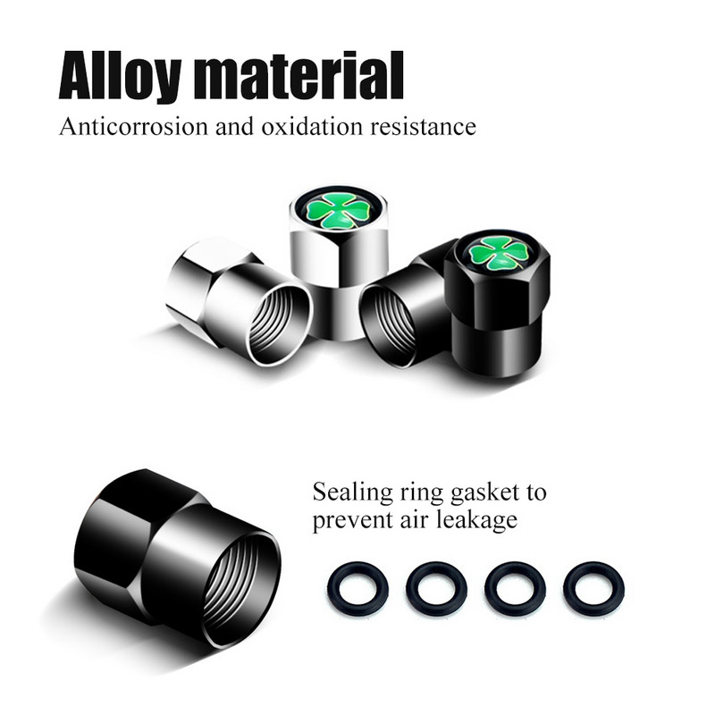 DSYCAR 4tk/komplekt neljalehelise ristiku rehvi klapikork auto veoauto mootorratta jalgratta rehvi õhuklapi korgid 4 lehte ristiku rehvi klapikork Uus