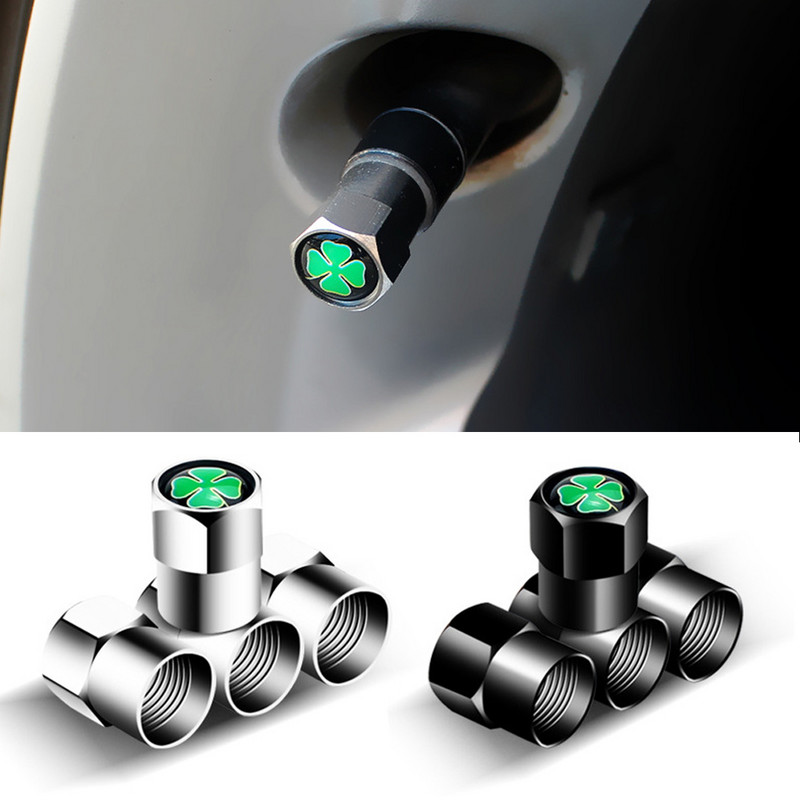 DSYCAR 4tk/komplekt neljalehelise ristiku rehvi klapikork auto veoauto mootorratta jalgratta rehvi õhuklapi korgid 4 lehte ristiku rehvi klapikork Uus