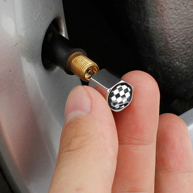 DSYCAR 4vnt./komplektas Automobilių modeliavimas, cinko lydinio automobilių padangų vožtuvų dangteliai ratų padangos padangų koto oro dangtelis, sandarus dangtelis