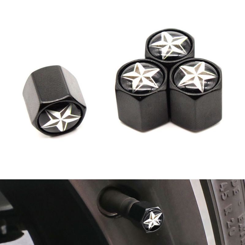 DSYCAR 4 buc/set Car Styling Car Styling din aliaj de zinc Capace pentru supape pentru anvelope pentru roți Anvelope pentru anvelope Capace de aer pentru tija de anvelope Capace etanșe