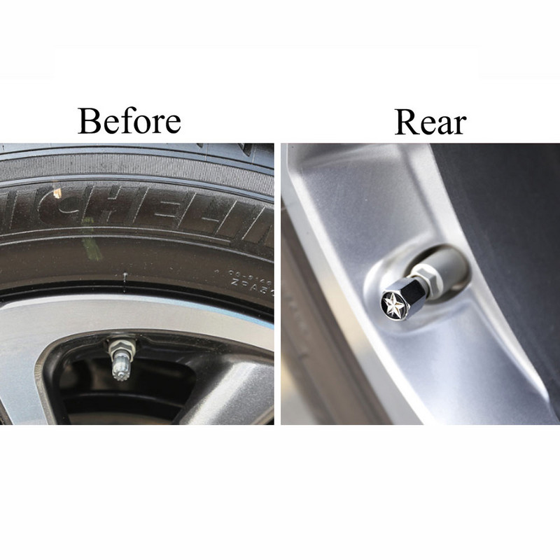 DSYCAR 4 buc/set Car Styling Car Styling din aliaj de zinc Capace pentru supape pentru anvelope pentru roți Anvelope pentru anvelope Capace de aer pentru tija de anvelope Capace etanșe