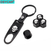 DSYCAR 4vnt cinko lydinio apsaugos nuo vagysčių automobilių ratų padangų vožtuvų gaubteliai kotas Oras+1vnt Odinis sagtis Veržliaraktis Automobilių ratai padangos dalys