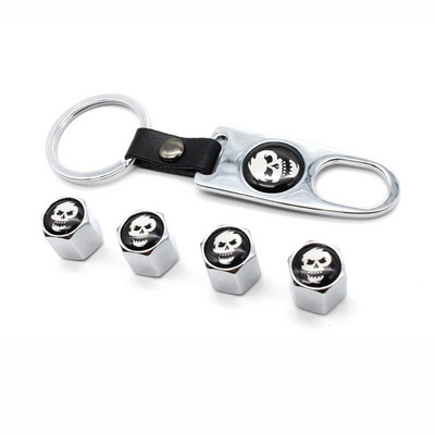 DSYCAR 4vnt cinko lydinio apsaugos nuo vagysčių automobilių ratų padangų vožtuvų gaubteliai kotas Oras+1vnt Odinis sagtis Veržliaraktis Automobilių ratai padangos dalys