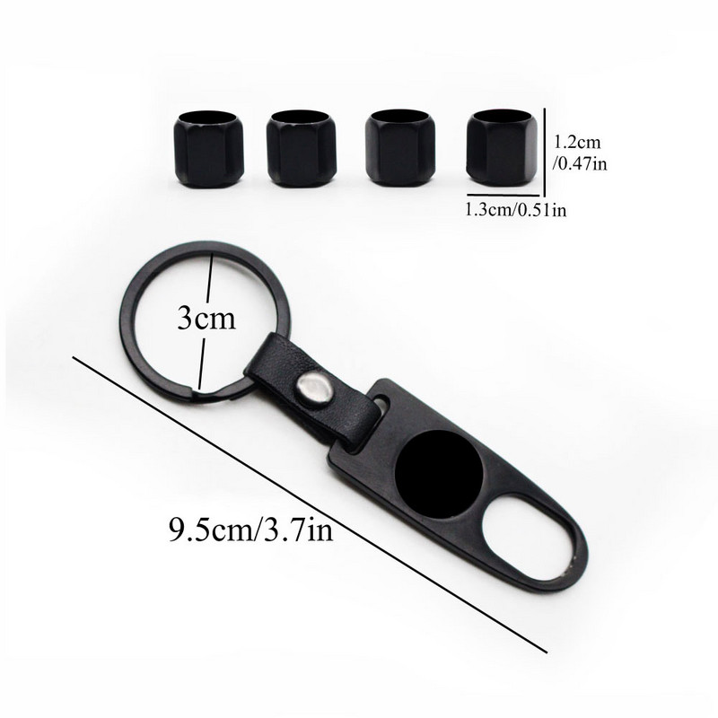 DSYCAR 4vnt cinko lydinio apsaugos nuo vagysčių automobilių ratų padangų vožtuvų gaubteliai kotas Oras+1vnt Odinis sagtis Veržliaraktis Automobilių ratai padangos dalys