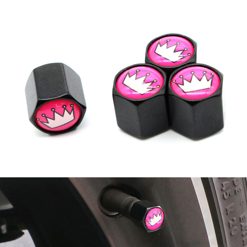 DSYCAR 4vnt./komplektas Automobilių modeliavimas, cinko lydinio automobilių padangų vožtuvų dangteliai ratų padangos padangos koto oro dangtelis, sandarus dangtelis