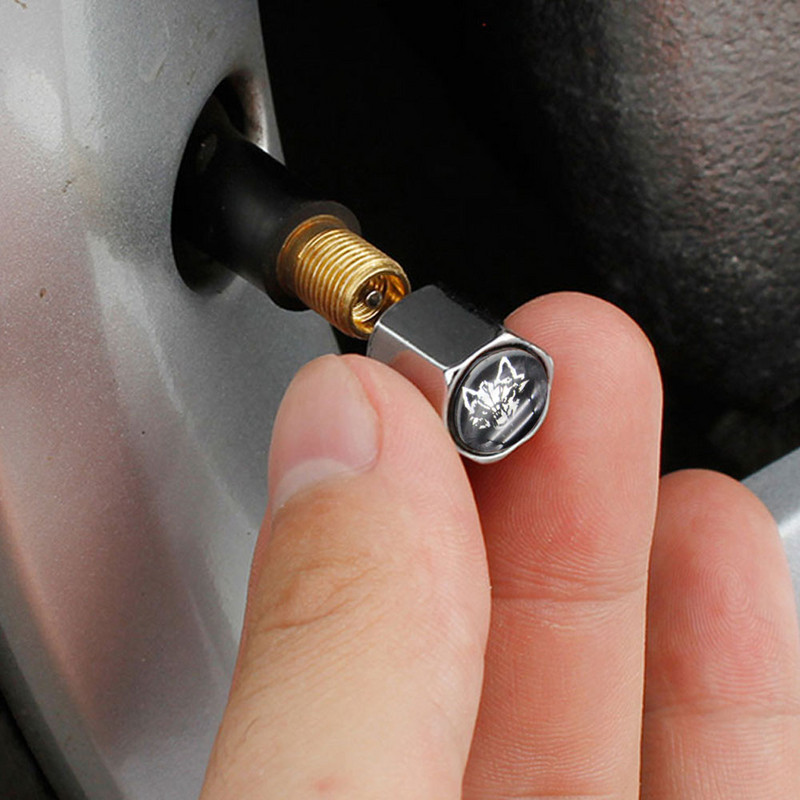 DSYCAR 4db/szett Car Styling cink ötvözet Wolf stílusú autógumi szelepsapkák kerékabroncsok gumi szár légsapka légmentesen záródó burkolatok