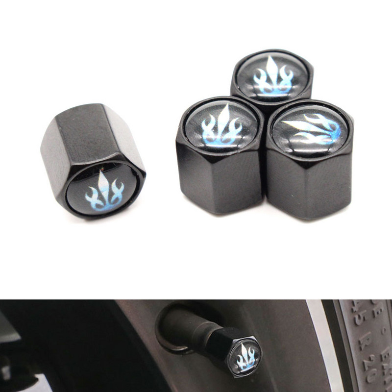 DSYCAR 4vnt./komplektas Automobilių modeliavimas, cinko lydinio automobilių padangų vožtuvų dangteliai ratų padangos padangų koto oro dangtelis, sandarus dangtelis