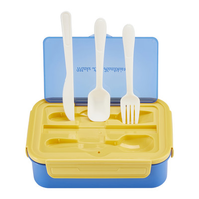 „Bento Lunch Box“ suaugusiems vaikams su 3 skyriais, priešpiečių tara darbui, nepralaidi sumuštinių dėžė, saugus mikrobangų krosnelėje