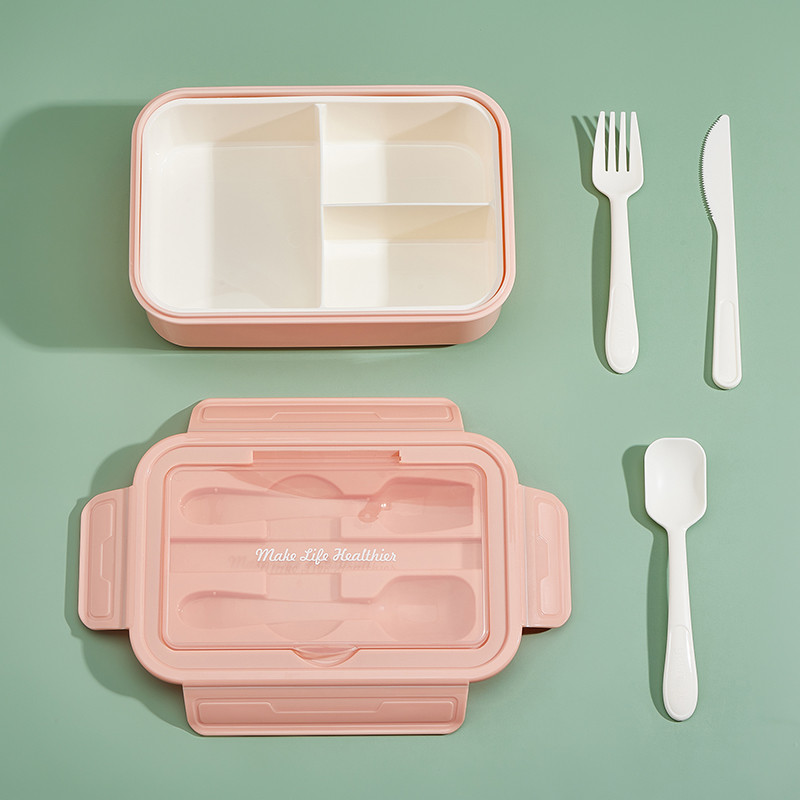 „Bento Lunch Box“ suaugusiems vaikams su 3 skyriais, priešpiečių tara darbui, nepralaidi sumuštinių dėžė, saugus mikrobangų krosnelėje