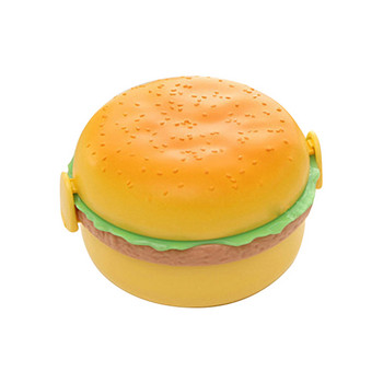 Кутия за обяд за хамбургер Детска кутия Bento Контейнер за храна Creative Burger Детска кутия за обяд Контейнер за храна Съхранение с детска вилица Y1