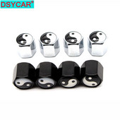 DSYCAR 4 buc/set stil de mașină la modă, aliaj de zinc, stil Tai-chi, capace pentru supape pentru anvelope pentru roți, anvelope pentru roți, capac de aer, capace etanșe.