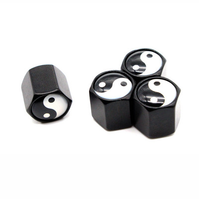 DSYCAR 4 buc/set stil de mașină la modă, aliaj de zinc, stil Tai-chi, capace pentru supape pentru anvelope pentru roți, anvelope pentru roți, capac de aer, capace etanșe.