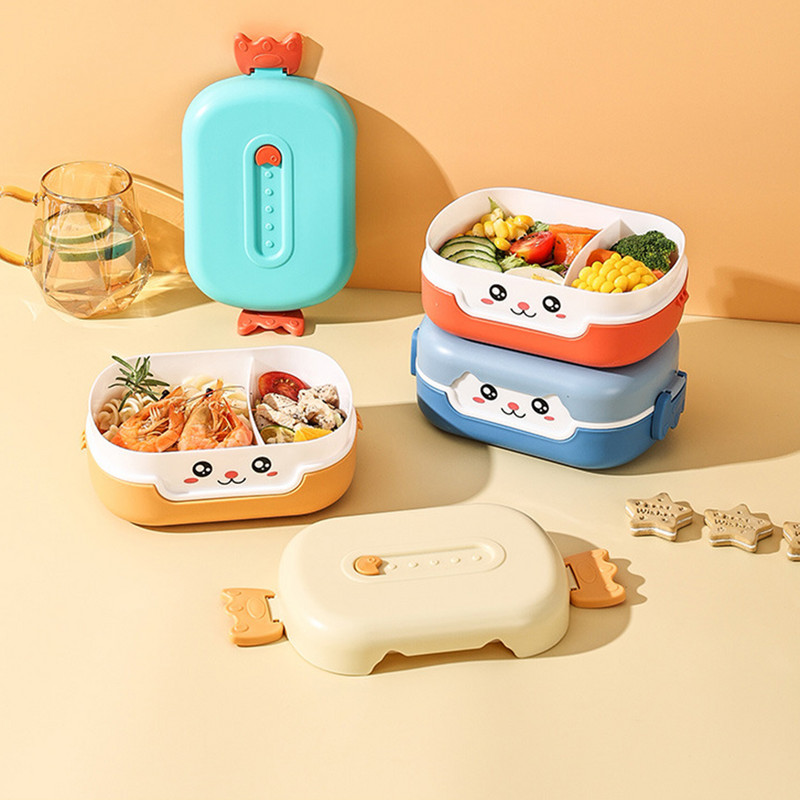 Rajzfilm anime Bento ebédlődoboz téglalap alakú szivárgásmentes műanyag iskolai gyerekeknek hordozható mikrohullámú ételtartó iskolai gyerek ebéddoboz