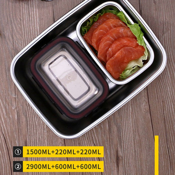 Κουτί μεσημεριανού γεύματος A63I από ανοξείδωτο ατσάλι Σφραγισμένο κουτί τροφίμων φρέσκων φαγητών Γραφείο Bento Container Δοχείο γεύματος