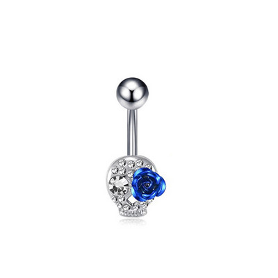 1 τεμ Honorable Blue Belly Button Zircon Belly Piercing Ring Sexy Navel Piercing Heart Belly Bar Navel Piercing για γυναίκες Ombligo