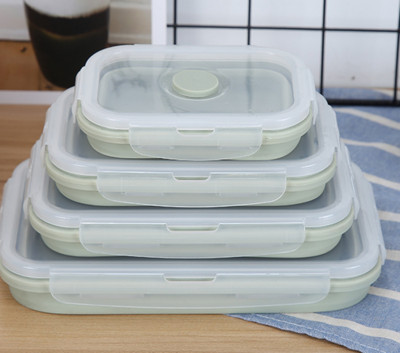 Sklopiva zdjela vanjska silikonska kutija za ručak Kutija za ručak u mikrovalnoj pećnici Kutija za svježinu prijenosna kutija za ručak Teleskopska zdjela za trenutno putovanje