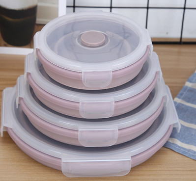 Sklopiva zdjela vanjska silikonska kutija za ručak Kutija za ručak u mikrovalnoj pećnici Kutija za svježinu prijenosna kutija za ručak Teleskopska zdjela za trenutno putovanje