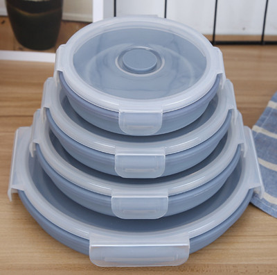 Sklopiva zdjela vanjska silikonska kutija za ručak Kutija za ručak u mikrovalnoj pećnici Kutija za svježinu prijenosna kutija za ručak Teleskopska zdjela za trenutno putovanje